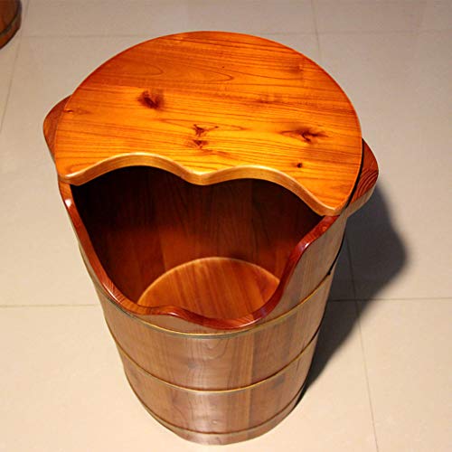 Tina de madera para pies spa con tapa miniatura 3