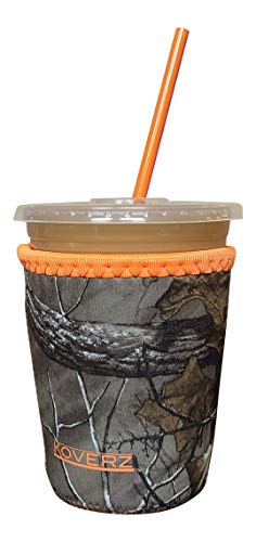 Image of Iced Coffee Sleeve, Insulated Neoprene Cup Sleeve, Fits a 16 Oz. Coffee Cup, Washable and Reusable, Iced Coffee Accessories, Small Realtree Camo
