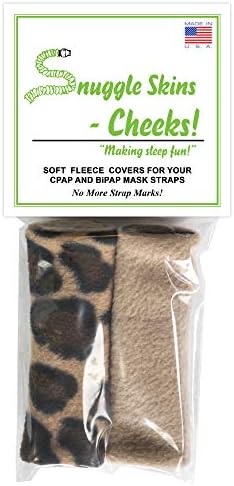 CPAP Strap Covers - Made in The USA - 2-Layered Fleece CPAP Strap Cushions for CPAP Mask Straps - CPAP Headgear Strap Covers for Skin Protection, Soft CPAP Mask Strap Cover (Leopard/Beige)