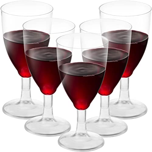 Joyserve Bulk 7 Oz Plastic Disposable Wine Glasses - (Pack Of 24) Clear Bpa-Free Plastic Wine Glasses With Stem And Party Drinking Glass Cups For Parties, Weddings, Toasts, Food Samples, Catering #TOP4