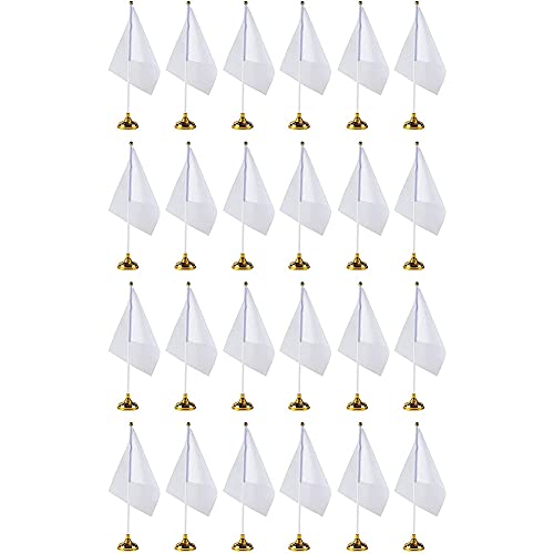White Blank Desk Flags With Stands, Diy Flag (8.5 X 5.5 In, 24 Pack) #TOP3