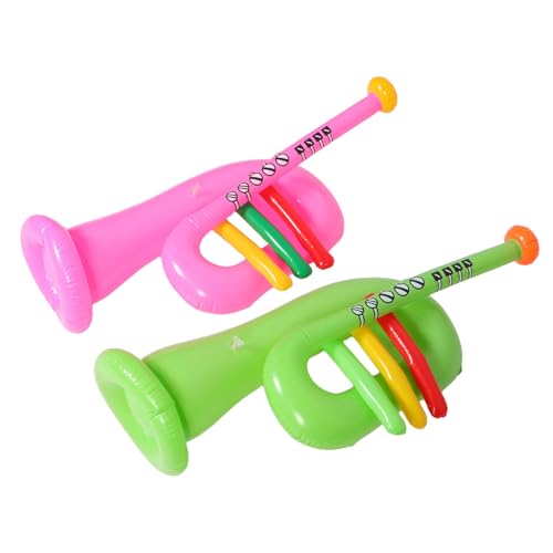 NOLITOY 子供用インフレータブルトランペット 2個 面白い Pvc 楽器 再利用可能 インフレータブルトランペットホーン 子供用 音楽小道具 パーティー用品
