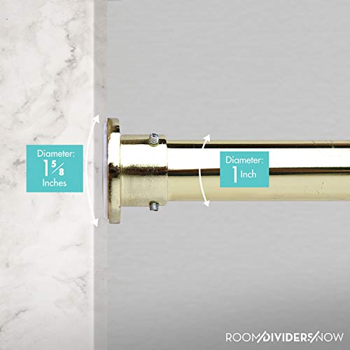 Room/Dividers/Now Tension Curtain Rod - Tension Window Rod - Bedroom, Kitchen Rod - Long, Heavy Duty, Adjustable Extension Curtain Rods By Room Dividers Now (120-150 Inches, Gold) #TOP6