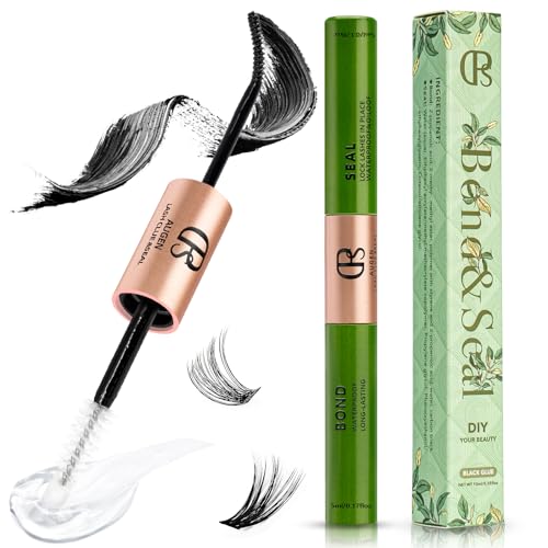 Lash Bond and Seal for Eyelash Cluster: Waterproof DIY Extension Eye Lash Glue - Long Lasting Individual Eyelash Glue, Non-Irritating & Sleep Proof, 2 in 1 Formula (5ml+5ml) for Stunning Eyes
