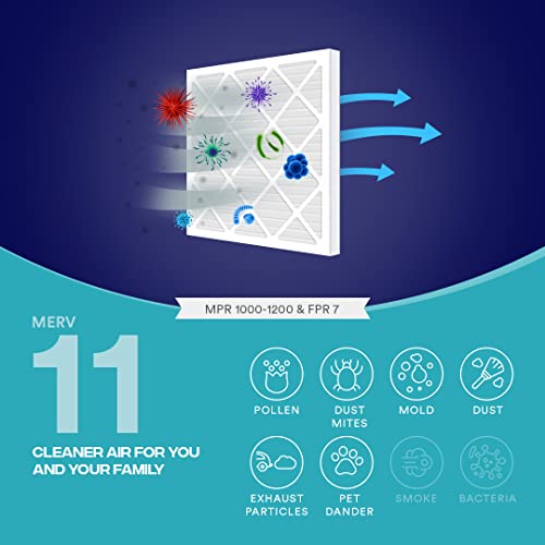 Crisp Filters, 16X25X1 Air Filter, Merv 11, Mpr 1000, Ac Furnace Air Filter, 6-Pack #TOP2