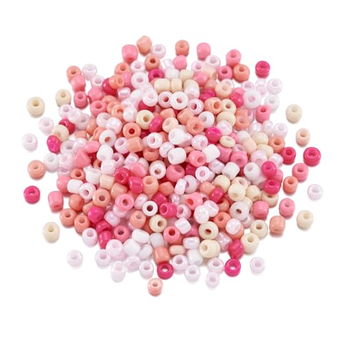 Craftdady 12000pcs Hot Pink Seed Beads 2mm Loose Spacer Beads Small Glass Beads Round Bracelet Beads Colorful Tiny Dangle Earring Beads Handmade Craft Beads for DIY Necklace Jewelry Making