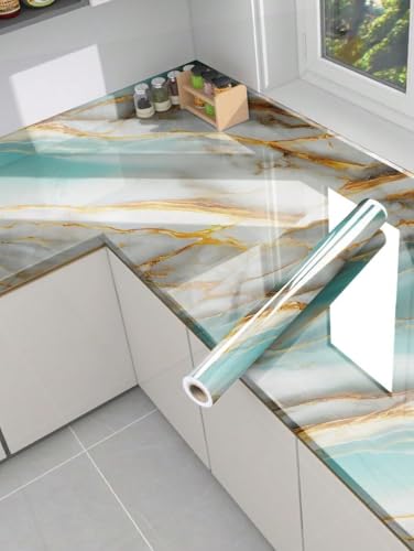 Image of Barebeauty 60 x 200 cm Kitchen Wallpaper, Self Adhesive Oil Proof Waterproof Wall Sticker for Kitchen, Anti-Mold Heat Resistant Backsplash Wall Covering (Pack of 4, 51.68 Sq. Ft. Approx)