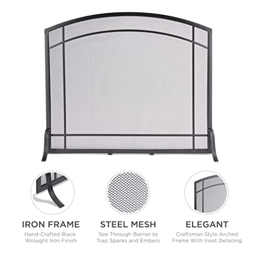 Uniflame, S-1029, Single Panel Black Wrought Iron Mission Screen #TOP7