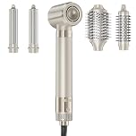 MESCOMB Hot Air Styler & Hair Dryer Brush, High Speed Air Styler for Drying, Volumizing, Curly, Wavy, Straighten, Negative Ionic Multi Styler Without Heat Damage,Platinum Champagne