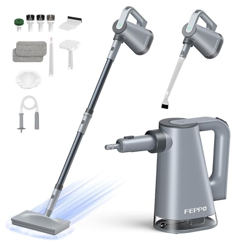 FEPPO Steam Mop & Detachable Handheld Steam Cleaner for Home and Floor Cleaning, 15s Heat-Up, 230°F Floor Steamer for Deep Cleaning with Multi-purpose Attachments Hardwood Floors, Tile,Grout,Furniture