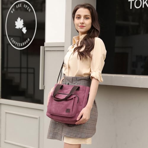 Bolso Tote de lona para mujer con múltiples bolsillos miniatura 3