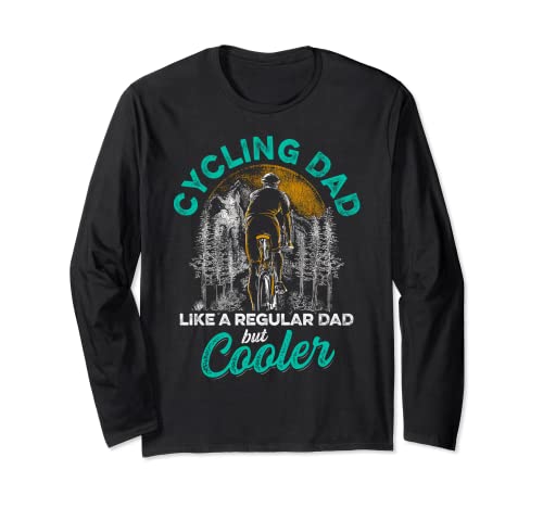 Cycling Dad Nature Mountain Bike Cool Biking Father Manga Larga