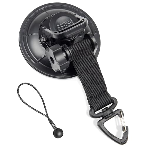 RED WOLF 4PCS Heavy Duty 90MM Suction Cup Anchor Tie Down w/Rotatable Hanging Hook Hold up to 100 LBs/45.36KG for Outdoor Camping Tarp Car Window Ceiling Awning RV Board Boat Vehicle Glass Surfing