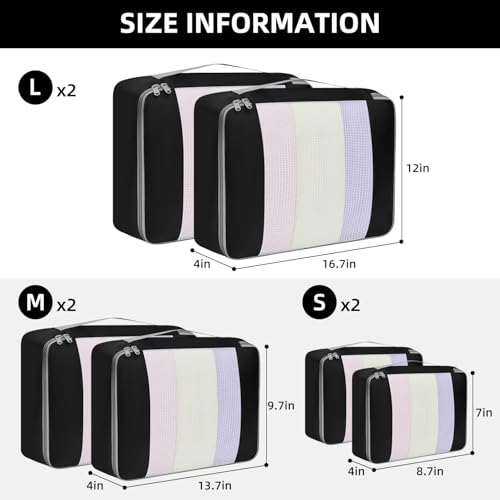 Image of BAGAIL 6 Set /8 Set /10 Set Packing Cubes Various Sizes Packing Organizer for Travel Accessories Luggage Carry On Suitcase
