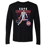 500 LEVEL Cade Cunningham Detroit Pistons Long Sleeve Shirt - Cade Cunningham Detroit Pistons Shattered WHT (Black, Large)