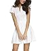 Sidefeel Women Summer Sweet Scallop Pleated Skater Dress Small White