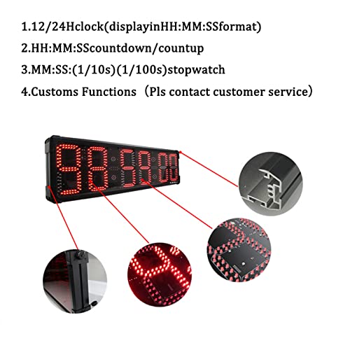Cronómetro digital impermeable para exteriores YZ de 8 pulgadas, con pantalla grande LED, de una o dos caras, para eventos deportivos, gimnasios y maratones, con control remoto (de una cara) miniatura 4