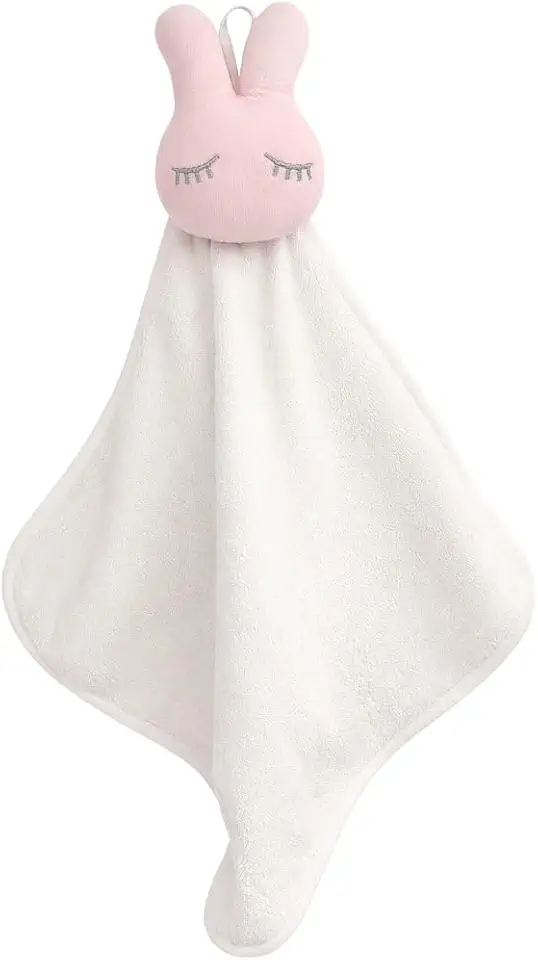 Naninha Premium para Bebê 30x30 Plush Antialérgica Paninho de Conforto com Pelúcia Macia para Sono do Bebê, Naninha para Berço Carrinho e Enxoval de Recém-Nascido (Coelho Rosa)