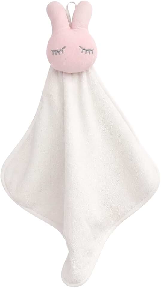 Naninha Premium para Bebê 30x30 Plush Antialérgica Paninho de Conforto com Pelúcia Macia para Sono do Bebê, Naninha para Berço Carrinho e Enxoval de Recém-Nascido (Coelho Rosa)