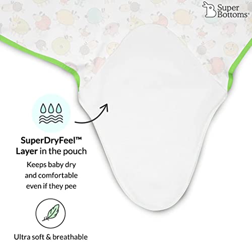Image of superbottoms Dry Feel Swaddle Wrap for Newborn | SuperDryFeel Layer to Keep Baby Dry | Extra Soft | 100% Cotton | Easy to Wear, Travel-Friendly Wrapper | 0-3 Months, Baby Wrappers | Ba Ba Sheep.