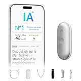 Plaud NotePin S Enregistreur Vocal IA avec Bouton Tactile Prise de Notes IA Transcription Résumé IA Dictaphone Enregistreur Numérique pour Réunions et Interviews avec 4 Accessoires Argent