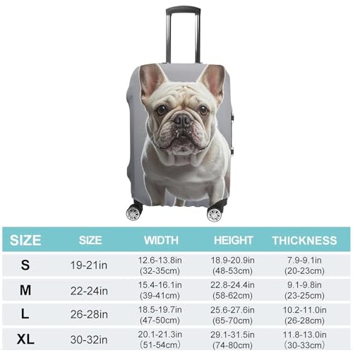 Anti-Scratch Luggage Cover French Bulldog Printed Luggage Case Protector Washable Suitcase Covers Elastic Suitcase Protector for Size M (22-24 inches) Luggage2