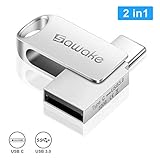 ➤【 2 in 1 OTG Stick】 SAWAKE USB Stick 32GB ist nicht nur für die USB-3,0 Schnittstelle, sondern auch für die Typ-C-Schnittstelle. Darüber hinaus bietet der USB Stick hohe Übertragungsgeschwindigkeiten. Sie können nicht nur die Speicheranforderungen verschiedener Geräte erfüllen, sondern auch Musik, Videos, Dateien und andere schnell und einfach übertragen.