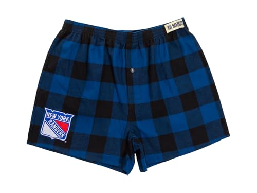 Calhoun NHL Surf & Skate Men's Team Logo Plaid Loose Fit Boxer Shorts – 2 Pack2