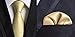 MENDENG Men's Gold Plaid Checks Silk Necktie Wedding Ties Hanky 2 Pieces Sets