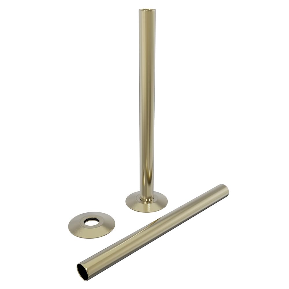 NRG Towel Rail Radiators 180mm Radiator Pipe + Collars One Pair Brushed Brass โ image 1