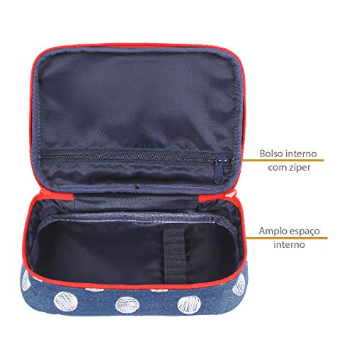 Estojo 100 Pens Mickey Dermiwil Escolar Jeans Disney 51929