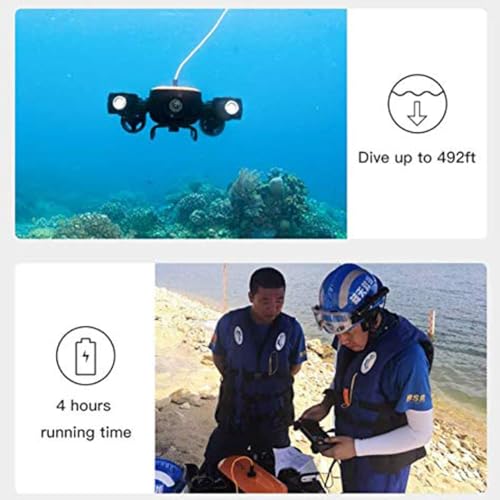 Diving Camera Robot, Underwater Drone with 4K UHD Action Camera, RC ROV ...