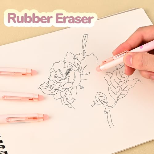 BAYTORY 8 bolígrafos retractiles de tinta borrable 0.5 mm miniatura 3