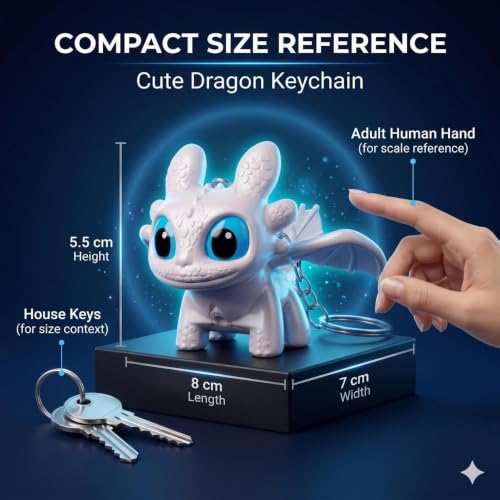 Image of DEVAR Dragon Keychain Toy, Black and White