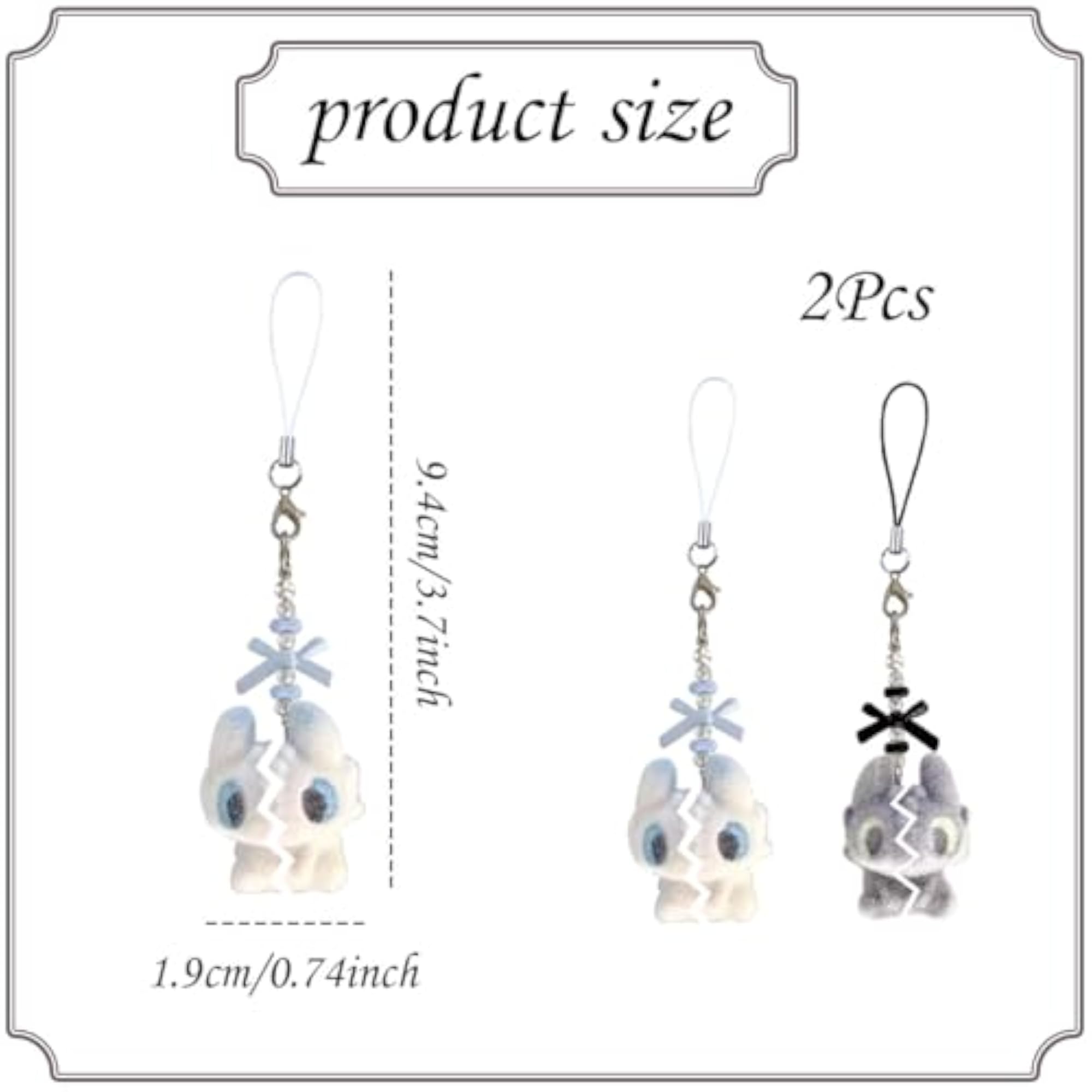 2Pcs Phone Charms for Girls, Keychain Accessories