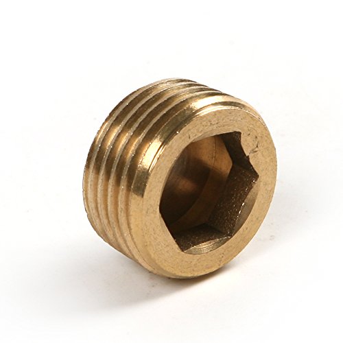 Atoplee 20Pcs 1/8 1/4 3/8 1/2 Inch Brass Internal Hex Thread Socket Pipe Plug [5Pcs Of Each Size] #TOP4