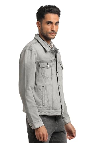 Image of Everblue Men Grey Classic Trucker Jacket