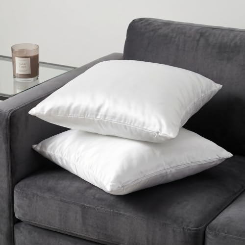 Fundas de almohada de satén gris antiarrugas Toyvian para cojines de sofá 8