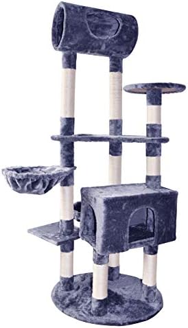 Roypet Newest Design 60.6" Large Cat Trees with Tunnel,Grey