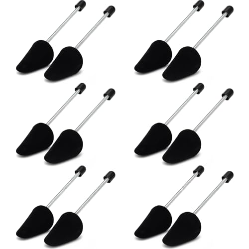 Remerry 6 Pair Black Velvet Shoe Tree for Women Plastic