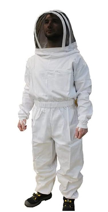 Ropa de apicultor de calidad: mono de apicultura, traje de apicultor con velo de esgrima, capucha inglesa, sombrero de astronauta