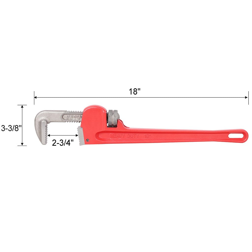 3-częściowy zestaw kluczy do rur, wytrzymałe proste klucze do rur 35 cm, 45 cm, 61 cm, regulowane klucze hydrauliczne z uchwytem dwuteowym, do naprawy domu, prac hydraulicznych
