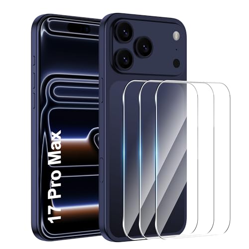 Fhyeugfy [3 Pack] for iPhone 17 Pro Max 6.9 inch Back Screen Protector 9H Hardness Tempered Glass Bubble-Free Anti-Scratch
