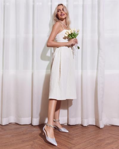 Women's Wedding Rhinestones Low Kitten Heels Pumps Pointed Toe Dress Evening Shoes for Women Bridal Bride3