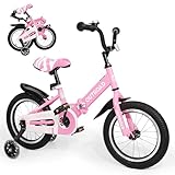Betterland Folding Kids Bike,14 Inch Children Bicycle with...