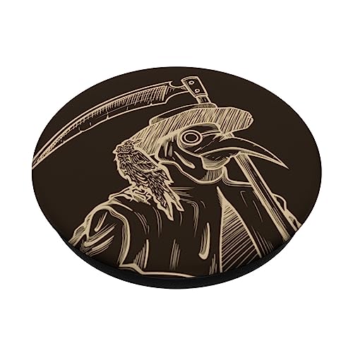 Plaque Doctor with Scythe and Crow PopSockets Adhesive PopGrip, Black - Image 2