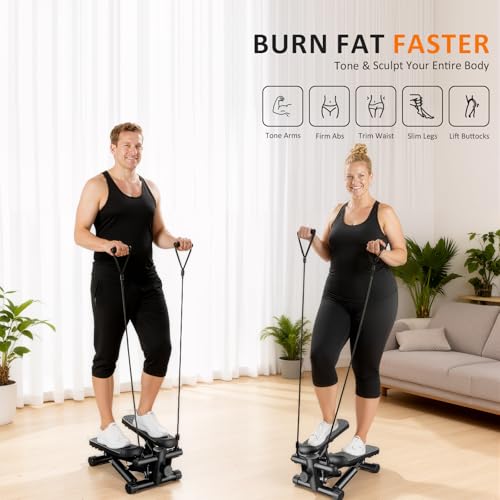 image for Aidoly Stair Stepper with Resistance Bands for Home Exercise, Mini Ste
