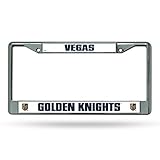 Rico NHL Golden Knights Las Vegas Chrome Frame Sports Fan Automotive Accessories, Multicolor, One...