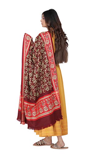Image of KRITI Paisley Design Woollen Beige Color Shawl For Women