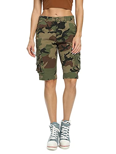 Ochenta Womens Casual Cargo Shorts Camouflage Army Fatigue Work Outdoor Summer Shorts For Women Camo 29 8 #TOP30